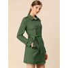 image:imageAllegra K Womens Faux Suede Trench Coat Double Breasted Jacket with BeltGreen