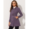 image:imageAllegra K Womens Faux Suede Trench Coat Double Breasted Jacket with BeltGrey Purple