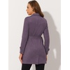 image:imageAllegra K Womens Faux Suede Trench Coat Double Breasted Jacket with BeltGrey Purple