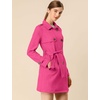 image:imageAllegra K Womens Faux Suede Trench Coat Double Breasted Jacket with BeltHot Pink