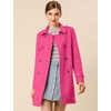 image:imageAllegra K Womens Faux Suede Trench Coat Double Breasted Jacket with BeltHot Pink
