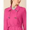 image:imageAllegra K Womens Faux Suede Trench Coat Double Breasted Jacket with BeltHot Pink