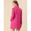 image:imageAllegra K Womens Faux Suede Trench Coat Double Breasted Jacket with BeltHot Pink