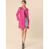 image:imageAllegra K Womens Faux Suede Trench Coat Double Breasted Jacket with BeltHot Pink