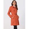 image:imageAllegra K Womens Faux Suede Trench Coat Double Breasted Jacket with BeltOrange