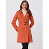image:imageAllegra K Womens Faux Suede Trench Coat Double Breasted Jacket with BeltOrange