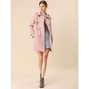 image:imageAllegra K Womens Faux Suede Trench Coat Double Breasted Jacket with BeltPink