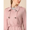 image:imageAllegra K Womens Faux Suede Trench Coat Double Breasted Jacket with BeltPink