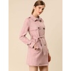 image:imageAllegra K Womens Faux Suede Trench Coat Double Breasted Jacket with BeltPink