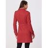 image:imageAllegra K Womens Faux Suede Trench Coat Double Breasted Jacket with BeltRed