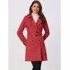 image:imageAllegra K Womens Faux Suede Trench Coat Double Breasted Jacket with BeltRed