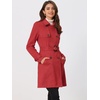 image:imageAllegra K Womens Faux Suede Trench Coat Double Breasted Jacket with BeltRed