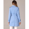 image:imageAllegra K Womens Faux Suede Trench Coat Double Breasted Jacket with BeltSky Blue