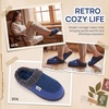 image:imageAllegra K Womens Fuzzy Flat Non Slip Warm Slip on SlippersDark Blue