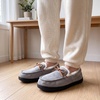 image:imageAllegra K Womens Fuzzy House Shoes Flat Bow Backless SlippersGrey