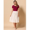 image:imageAllegra K Womens Peter Pan Collar Shirt Vintage 1950s Short Sleeve BlouseBurgundy