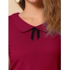 image:imageAllegra K Womens Peter Pan Collar Shirt Vintage 1950s Short Sleeve BlouseBurgundy