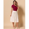 image:imageAllegra K Womens Peter Pan Collar Shirt Vintage 1950s Short Sleeve BlouseBurgundy