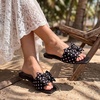 image:imageAllegra K Womens Polka Dot Bow Decor Flat Slip on Slide Shopping SlippersBlack
