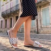 image:imageAllegra K Womens Polka Dot Bow Decor Flat Slip on Slide Shopping SlippersWhite