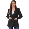 image:imageAllegra K Faux Suede Blazer for Womens Lapel One Button Work Suit JacketBlack