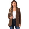 image:imageAllegra K Faux Suede Blazer for Womens Lapel One Button Work Suit JacketBrown