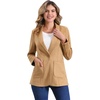 image:imageAllegra K Faux Suede Blazer for Womens Lapel One Button Work Suit JacketKhaki