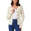 image:imageAllegra K Women Cable Knit Button Down Open Front CardiganApricot