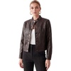 image:imageAllegra K Women Faux PU Leather Jacket Cropped Snap Buttons Vintage CoatBrown