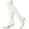 image:imageAllegra K Women Glitter Pointed Toe Stiletto Heels Over the Knee BootsWhite