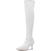 image:imageAllegra K Women Glitter Pointed Toe Stiletto Heels Over the Knee BootsWhite Silver