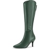 image:imageAllegra K Women Stiletto Heel Pointy Toe Knee High Back Zip BootDark Green