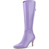 image:imageAllegra K Women Stiletto Heel Pointy Toe Knee High Back Zip BootPurple