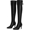 image:imageAllegra K Womens Buckle Over Knee High Boots Thigh High Heel BootsBlack