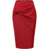 image:imageAllegra K Womens Dressy Bodycon Wrap Skirt Business Casual Pencil SkirtsRed