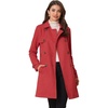 image:imageAllegra K Womens Faux Suede Trench Coat Double Breasted Jacket with BeltRed