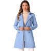 image:imageAllegra K Womens Faux Suede Trench Coat Double Breasted Jacket with BeltSky Blue