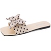 image:imageAllegra K Womens Polka Dot Bow Decor Flat Slip on Slide Shopping SlippersBeige