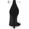 image:imageAllegra K Women Faux Suede Clear Open Toe Ankle Strap Stiletto Heel SandalsBlack