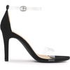 image:imageAllegra K Women Faux Suede Clear Open Toe Ankle Strap Stiletto Heel SandalsBlack
