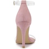 image:imageAllegra K Women Faux Suede Clear Open Toe Ankle Strap Stiletto Heel SandalsDust Pink