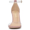 image:imageAllegra K Women Faux Suede Clear Open Toe Ankle Strap Stiletto Heel SandalsDust Pink