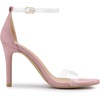 image:imageAllegra K Women Faux Suede Clear Open Toe Ankle Strap Stiletto Heel SandalsDust Pink