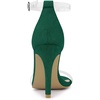 image:imageAllegra K Women Faux Suede Clear Open Toe Ankle Strap Stiletto Heel SandalsEmerald Green