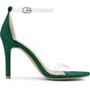 image:imageAllegra K Women Faux Suede Clear Open Toe Ankle Strap Stiletto Heel SandalsEmerald Green
