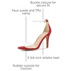 image:imageAllegra K Women Faux Suede Clear Open Toe Ankle Strap Stiletto Heel SandalsRed