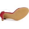 image:imageAllegra K Women Faux Suede Clear Open Toe Ankle Strap Stiletto Heel SandalsRed