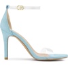 image:imageAllegra K Women Faux Suede Clear Open Toe Ankle Strap Stiletto Heel SandalsSky Blue