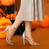image:imageAllegra K Women Faux Suede Clear Open Toe Ankle Strap Stiletto Heel SandalsSky Blue