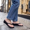 image:imageAllegra K Womens Casual Wedge Heel Thong Slip on Sandals Flip FlopsBlack